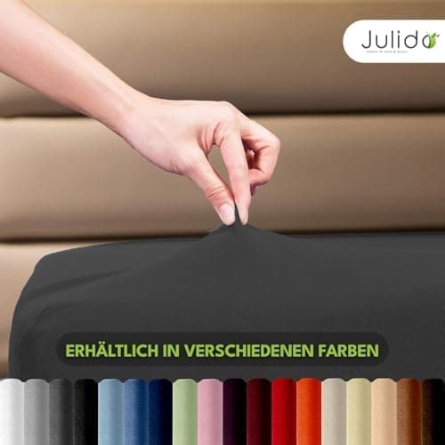 Julido Jersey-Spannbettlaken 140x200 cm – Baumwolle, OEKO-TEX® Standard 100, hautfreundlich & allergikergeeignet, Grün