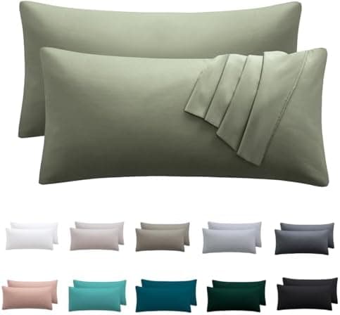 Kissenbezug 40x80 cm 2er Set – 100% Mikrofaser Beige, weich & bügelfrei mit Reißverschluss