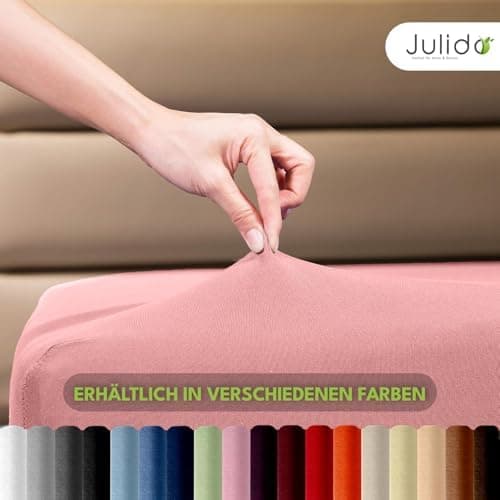 Julido Jersey-Spannbettlaken 140x200 cm – Baumwolle, OEKO-TEX® Standard 100, hautfreundlich & allergikergeeignet, Grün