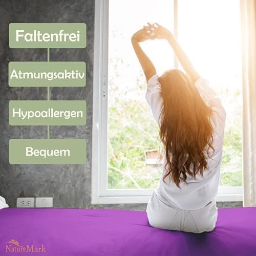 NatureMark Mikrofaser-Spannbettlaken 90x200–100x200 cm, türkis