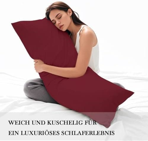 Kissenbezug 40x80 cm 2er Set – 100% Mikrofaser Beige, weich & bügelfrei mit Reißverschluss