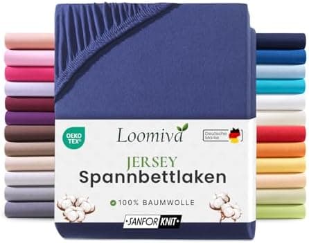 Jersey-Spannbettlaken 100% Baumwolle – 90–100×200 cm, für Matratzen bis 25 cm (Steghöhe bis 23 cm), Beige