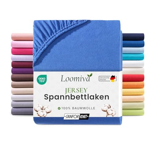 Jersey-Spannbettlaken 100% Baumwolle – 90–100×200 cm, für Matratzen bis 25 cm (Steghöhe bis 23 cm), Beige