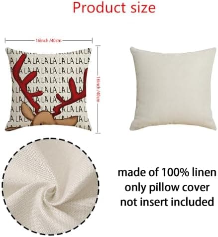 4er Set Kissenbezüge Weihnachten 40×80 cm – festliche Kissenhüllen für Sofa & Wohnzimmer