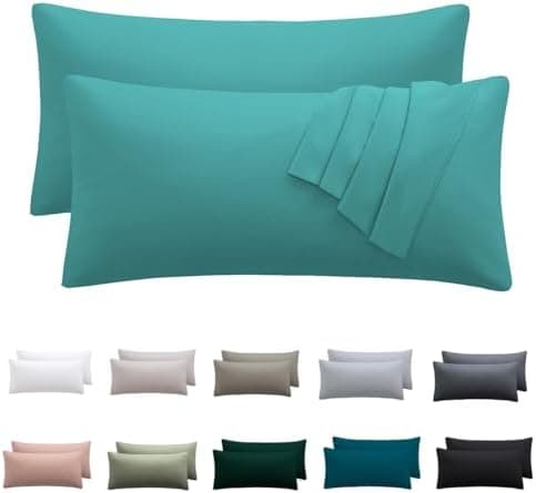 Kissenbezug 40x80 cm 2er Set – 100% Mikrofaser Beige, weich & bügelfrei mit Reißverschluss