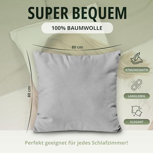 NatureMark Jersey Kissenbezüge – weich & atmungsaktiv, hautfreundlich – 40x40 cm, Anthrazit