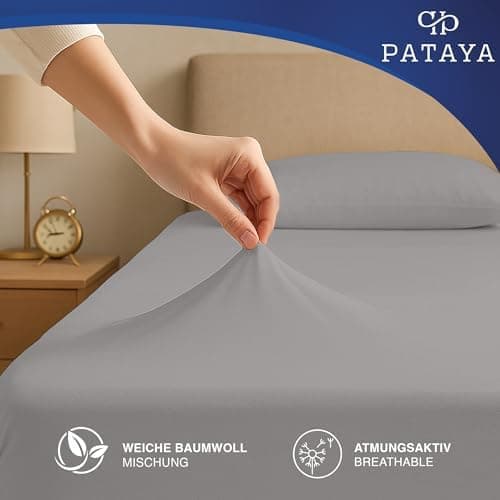 Pataya Spannbettlaken 140x200 cm – Oeko-TEX® Baumwollmischung, für Matratzen bis 25 cm (Anthrazit)