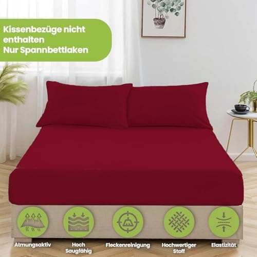 Julido Jersey-Spannbettlaken 140x200 cm – Baumwolle, OEKO-TEX® Standard 100, hautfreundlich & allergikergeeignet, Grün