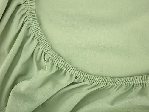 1) Spannbettlaken 100x200 cm Hellgrün — 100% Baumwolle-Jersey mit Lycra, für Matratzen bis 25 cm

2) Jersey-Spannbettlak