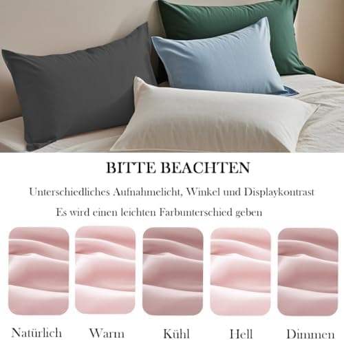Kissenbezug 40x80 cm 2er Set – 100% Mikrofaser Beige, weich & bügelfrei mit Reißverschluss