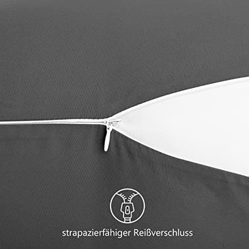 REDKEY Kissenbezug 40x80 cm 2er Set – gebürstetes Mikrofaser, Reißverschluss, waschbar bis 40°C – Anthrazit