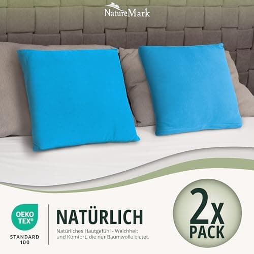 NatureMark Jersey Kissenbezüge – weich & atmungsaktiv, hautfreundlich – 40x40 cm, Anthrazit