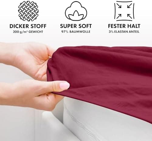 Jacobson Premium Spannbettlaken Jersey 200 g/m² – XL Überlänge für Matratzengrößen 140×200–160×220 cm, Natur
