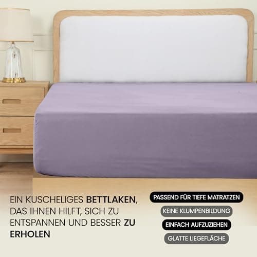 Utopia Bedding Spannbettlaken 180×200 cm – Grau, gebürstete Polyester‑Mikrofaser, OEKO‑TEX zertifiziert