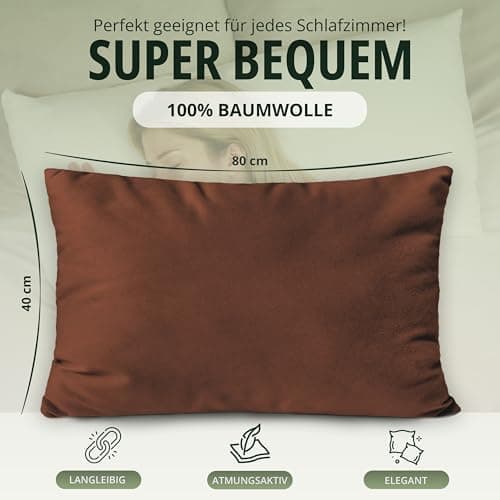 NatureMark Jersey Kissenbezüge – weich & atmungsaktiv, hautfreundlich – 40x40 cm, Anthrazit