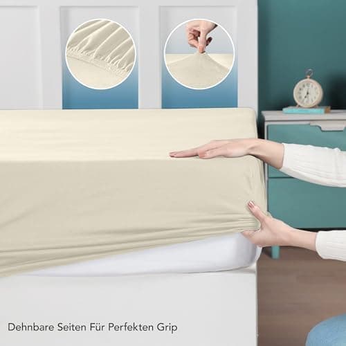 Utopia Bedding Jersey-Spannbettlaken 120 x 200 cm (25 cm) – Anthrazit, Baumwollmischung