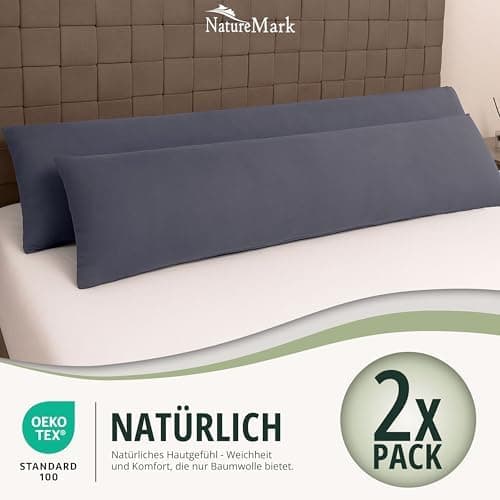 NatureMark Jersey Kissenbezüge – weich & atmungsaktiv, hautfreundlich – 40x40 cm, Anthrazit