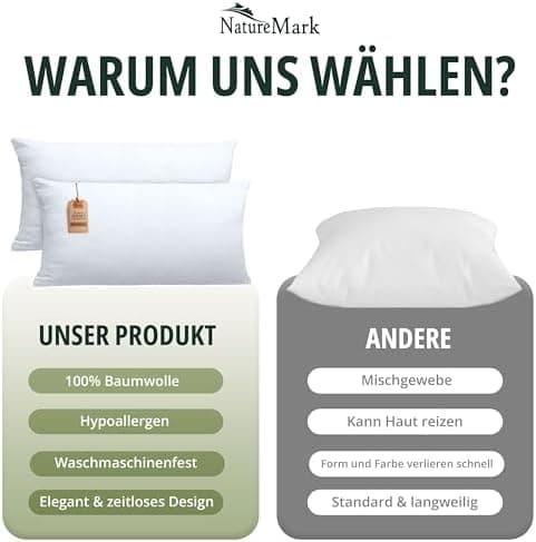 NatureMark Jersey Kissenbezüge – weich & atmungsaktiv, hautfreundlich – 40x40 cm, Anthrazit