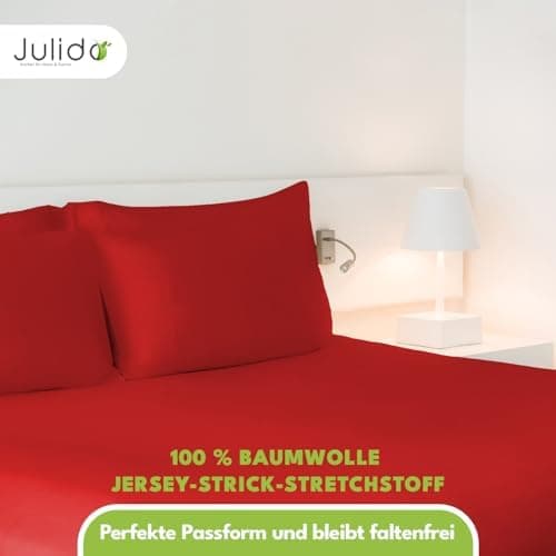 Julido Jersey-Spannbettlaken 140x200 cm – Baumwolle, OEKO-TEX® Standard 100, hautfreundlich & allergikergeeignet, Grün