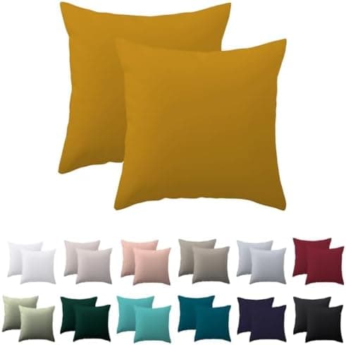 Kissenbezug 40x80 cm 2er Set – 100% Mikrofaser Beige, weich & bügelfrei mit Reißverschluss