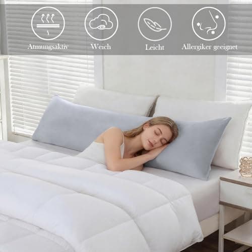 Kissenbezug 40x80 cm 2er Set – 100% Mikrofaser Beige, weich & bügelfrei mit Reißverschluss