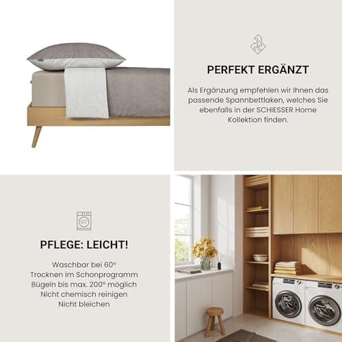 Schiesser Spannbettlaken Jessi – 100% gekämmte Baumwolle aus nachhaltiger Produktion | 180–190×200 cm, Matratzenhöhe bis