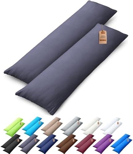 NatureMark Jersey Kissenbezüge – weich & atmungsaktiv, hautfreundlich – 40x40 cm, Anthrazit