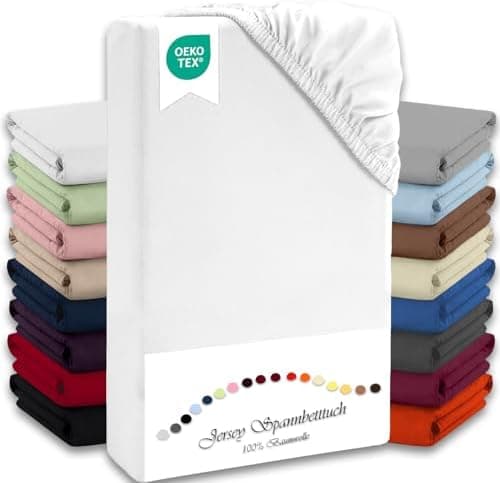 Julido Jersey-Spannbettlaken 140x200 cm – Baumwolle, OEKO-TEX® Standard 100, hautfreundlich & allergikergeeignet, Grün
