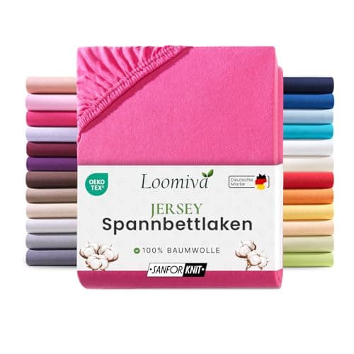 Jersey-Spannbettlaken 100% Baumwolle – 90–100×200 cm, für Matratzen bis 25 cm (Steghöhe bis 23 cm), Beige