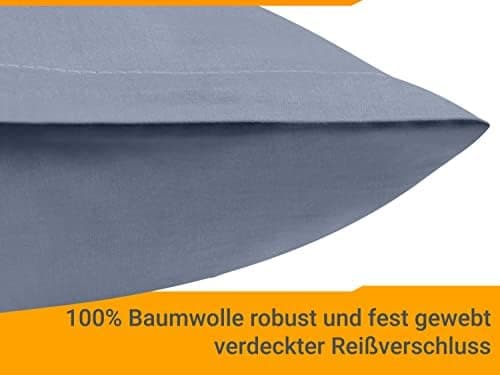 Doppelpack Baumwoll-Kissenbezüge 40 x 15 cm – Navyblau, schlichtes modernes Design