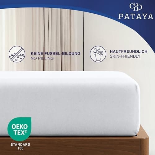 Pataya Spannbettlaken 140x200 cm – Oeko-TEX® Baumwollmischung, für Matratzen bis 25 cm (Anthrazit)