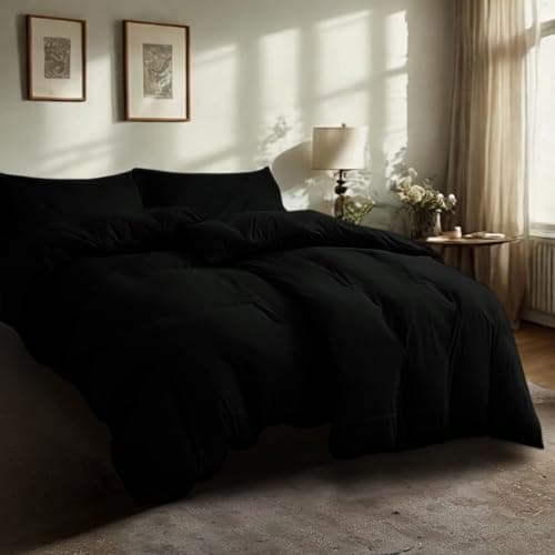 Komfortec Bettwäsche 2‑teilig (Bettbezug 155x220 + Kissenbezug 80x80) – superweiche gebürstete 100% Mikrofaser, Grau, OE