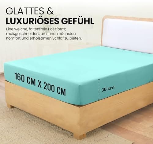 Utopia Bedding Spannbettlaken 180×200 cm – Grau, gebürstete Polyester‑Mikrofaser, OEKO‑TEX zertifiziert