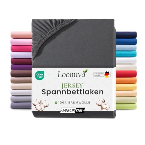 Jersey-Spannbettlaken 100% Baumwolle – 90–100×200 cm, für Matratzen bis 25 cm (Steghöhe bis 23 cm), Beige