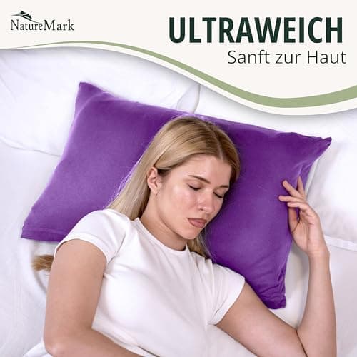 NatureMark Jersey Kissenbezüge – weich & atmungsaktiv, hautfreundlich – 40x40 cm, Anthrazit