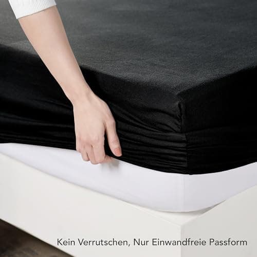 Utopia Bedding Jersey-Spannbettlaken 120 x 200 cm (25 cm) – Anthrazit, Baumwollmischung
