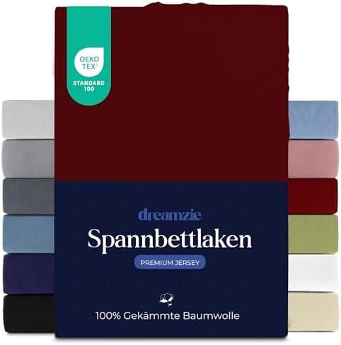 Dreamzie Spannbettlaken 70 x 200 cm – 100% Jersey‑Baumwolle, 150 g/m², OEKO‑TEX® STANDARD 100 – Anthrazit