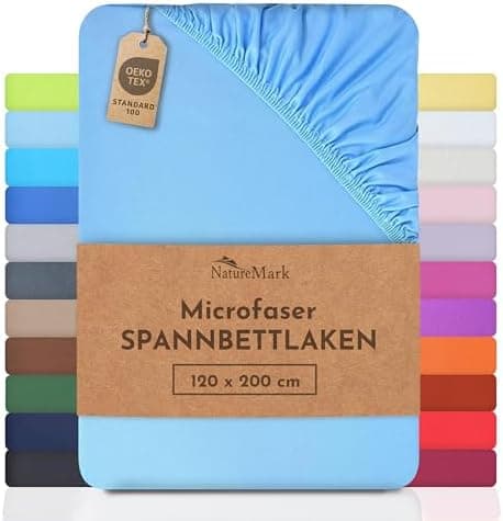 NatureMark Mikrofaser-Spannbettlaken 90x200–100x200 cm, türkis