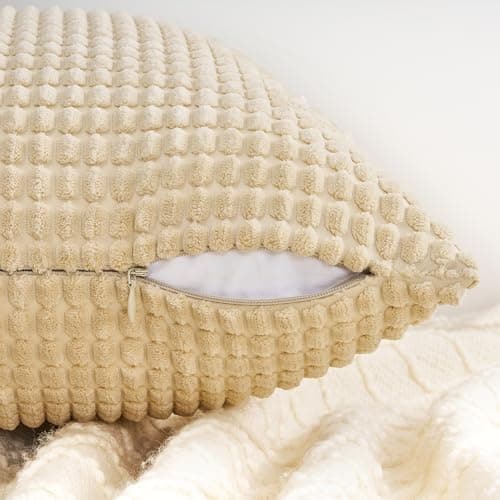 Topfinel Kissenbezüge 40x40 cm 4er-Set Rosa – Cord-Optik, flauschig, GRS‑zertifiziert
