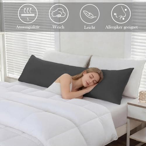 Kissenbezug 40x80 cm 2er Set – 100% Mikrofaser Beige, weich & bügelfrei mit Reißverschluss