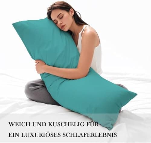 Kissenbezug 40x80 cm 2er Set – 100% Mikrofaser Beige, weich & bügelfrei mit Reißverschluss