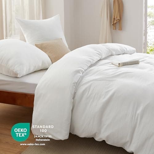BEDSURE Bettwäsche 135x200 4‑teilig – Weiches Baumwoll‑Feeling Bettwäsche‑Set 135 x 200 cm, inkl. 2 Kissenbezüge 80x80,
