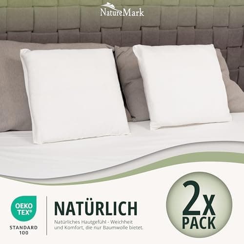 NatureMark Jersey Kissenbezüge – weich & atmungsaktiv, hautfreundlich – 40x40 cm, Anthrazit