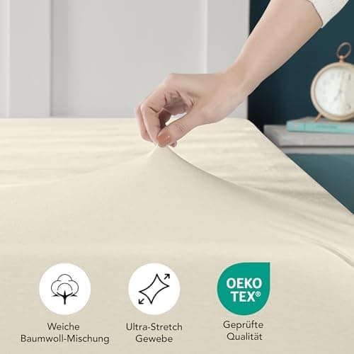 Utopia Bedding Jersey-Spannbettlaken 120 x 200 cm (25 cm) – Anthrazit, Baumwollmischung