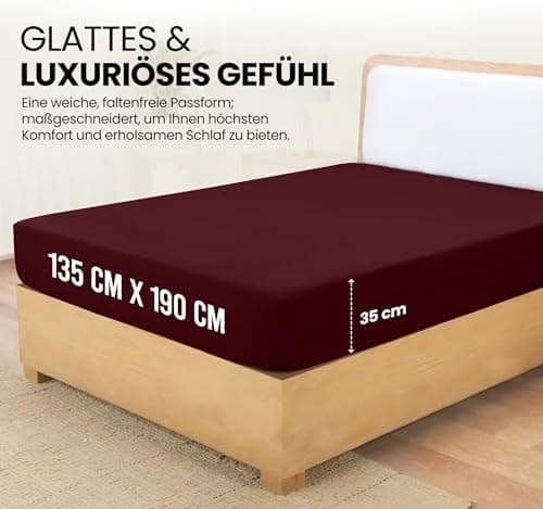 Utopia Bedding Spannbettlaken 180×200 cm – Grau, gebürstete Polyester‑Mikrofaser, OEKO‑TEX zertifiziert