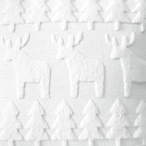 Artscope 2er-Set Kissenbezüge (40x40 cm) – weicher Kurzplüsch Wollsamt, Schneeflocke Creme Beige