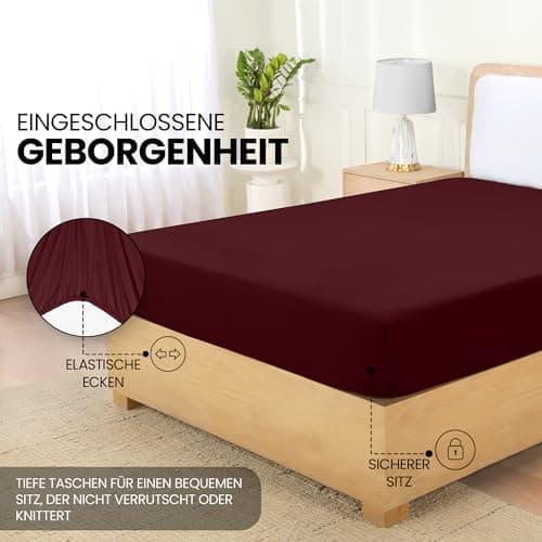 Utopia Bedding Spannbettlaken 180×200 cm – Grau, gebürstete Polyester‑Mikrofaser, OEKO‑TEX zertifiziert