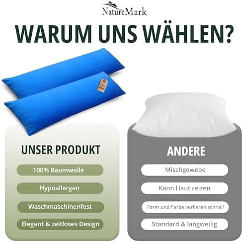 NatureMark Jersey Kissenbezüge – weich & atmungsaktiv, hautfreundlich – 40x40 cm, Anthrazit