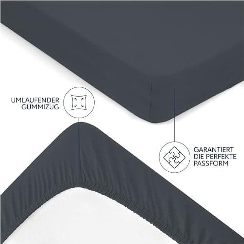 Dreamzie Spannbettlaken 70 x 200 cm – 100% Jersey‑Baumwolle, 150 g/m², OEKO‑TEX® STANDARD 100 – Anthrazit