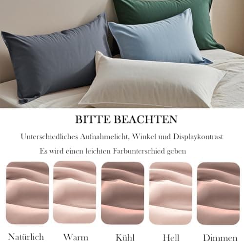 Kissenbezug 40x80 cm 2er Set – 100% Mikrofaser Beige, weich & bügelfrei mit Reißverschluss
